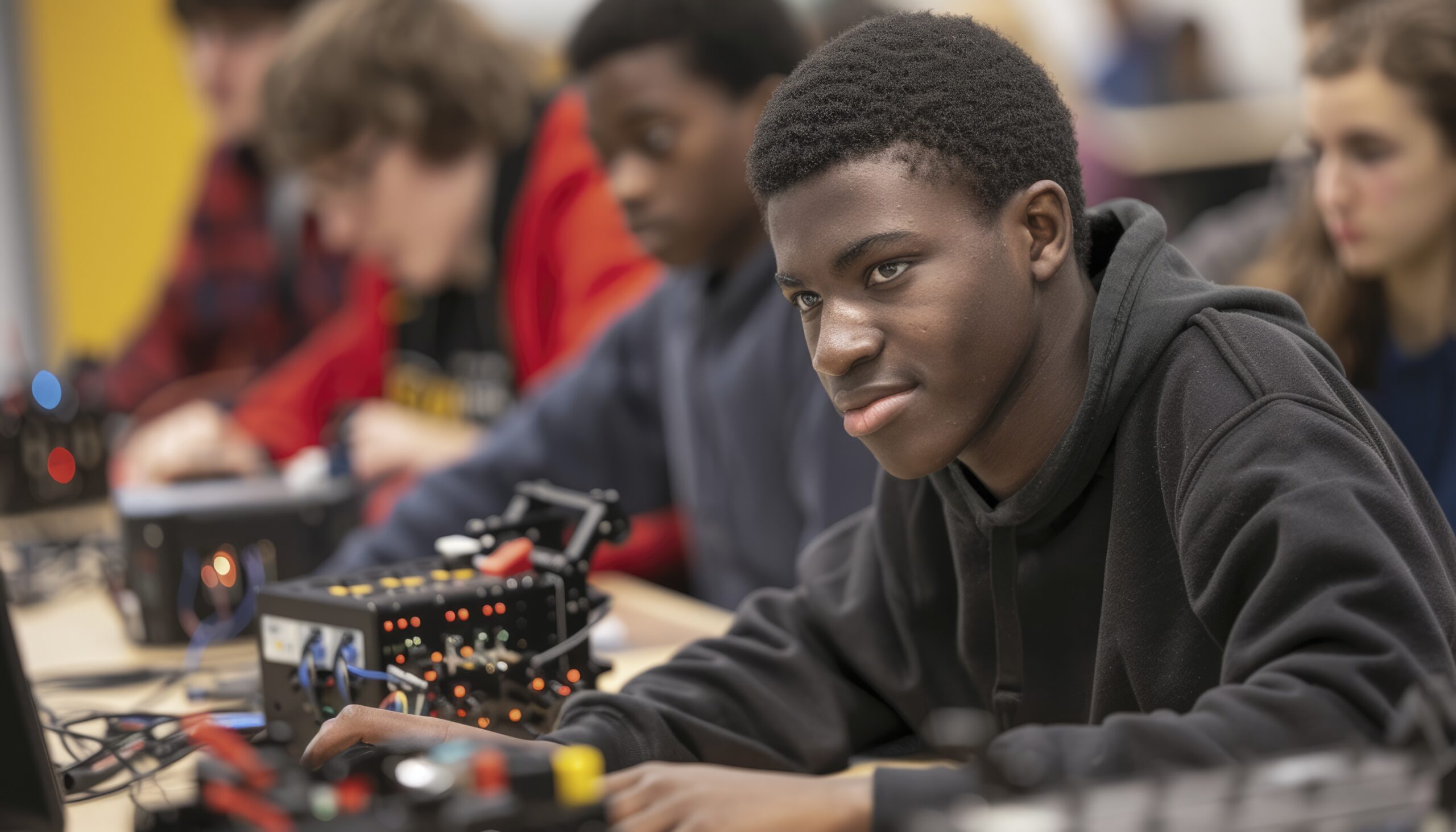 group diverse teens young people doing activities together celebrating world youth skills day